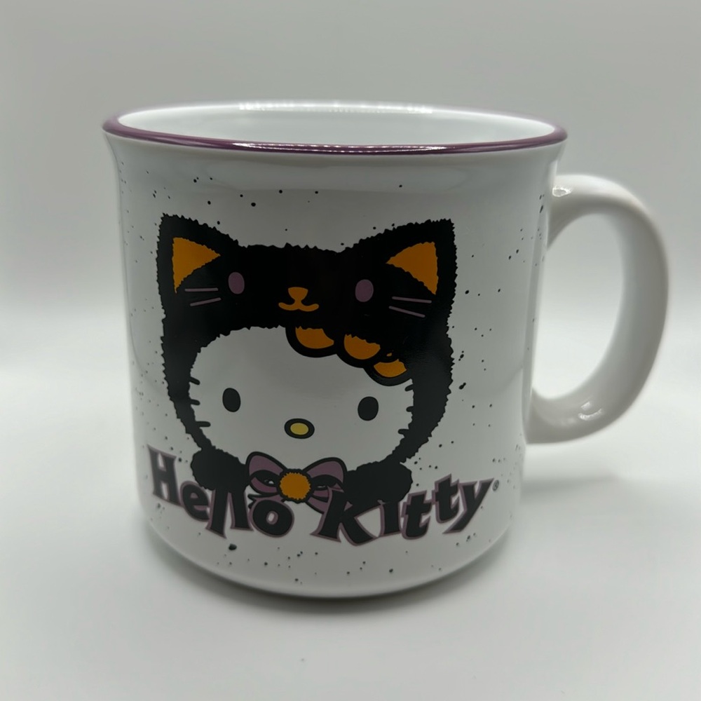 Hello Kitty Halloween Trick or Treat Black Cat Bats Coffee Mug Cup 20oz‎ NEW